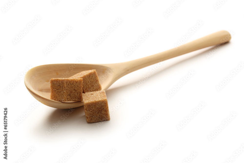 Canvas Prints cane sugar with wooden spoon