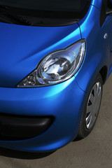 blue car close up