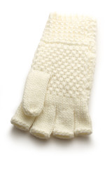 White knitted glove