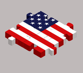 USA Flag in puzzle