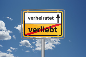 Obraz premium verliebt - verlobt - verheiratet