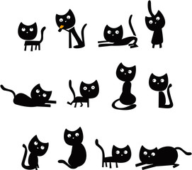 Funny black cats
