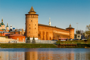 Part of the wall of the Kolomna Kremlin and  two towers