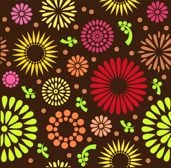 Fototapeta na wymiar Vintage Vector floral background Seamless pattern