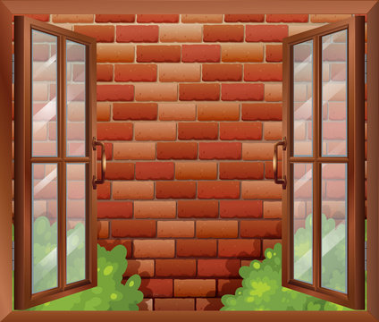 A window and the tall stonewall