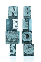 News und Blog mit Bleibuchstaben