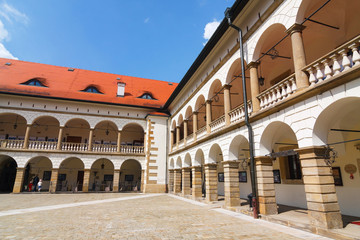 Fototapeta na wymiar Courtyard of Niepolomice Castle, Poland