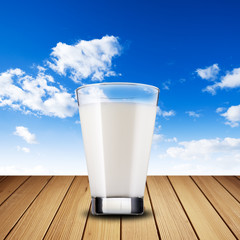 Milk On Wood Table