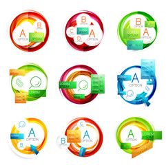 Web design circle boxes for web promotion