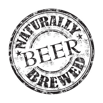 Naturally brewed beer rubber stamp