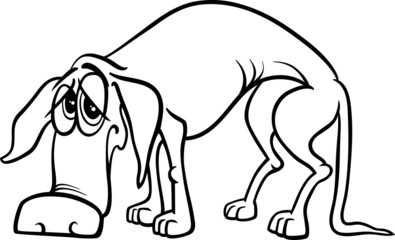 sad homeless dog coloring page