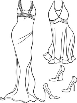 women clothes set coloring page Stock Vector | Adobe Stock women clothes set coloring page Stock Vector | Adobe Stock