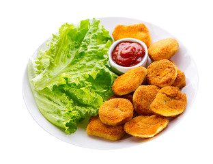 plate of chicken nuggets