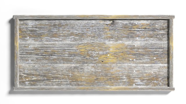 Old wooden sign isolated on white background