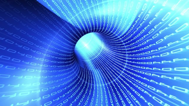 Tunnel binary code - internet concept , Loop