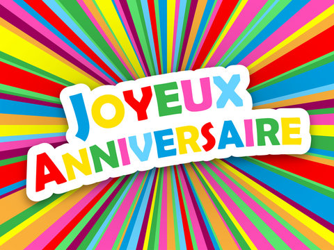 Carte "JOYEUX ANNIVERSAIRE" (bonne fête félicitations message)