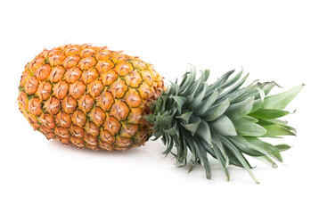 ripe pineapple isolated on white