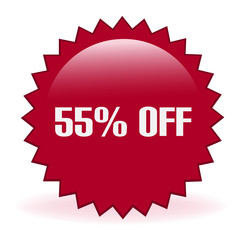 Fifty Five Percent Off Discount Sticker