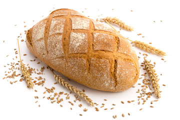 Weizenmischbrot, Körner und Ähren