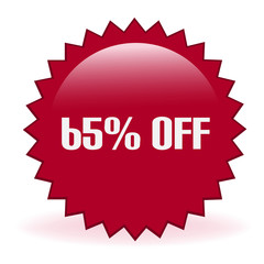 Sixty Five Percent Off Discount Sticker
