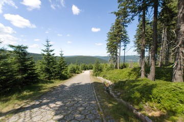 Obraz premium Sudety, widok ze zbocza Szrenicy, Szklarska Poręba, Polska