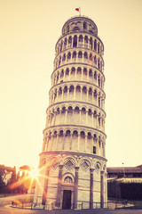 Pisa leaning tower, special photographic processing