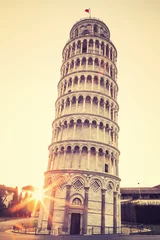 Glasschilderij De scheve toren Pisa leaning tower, special photographic processing