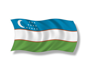 Illustration,Flagge von Usbekistan