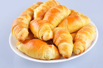 Homemade pastry filled with cheese on the plate