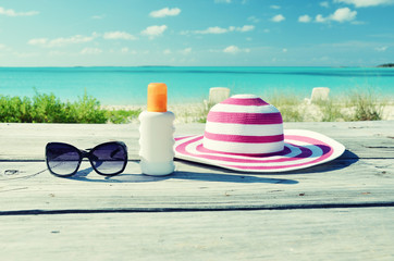 Hat and sunglasses