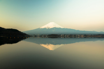 Mt  Fuji rises above Lake Kawaguchi