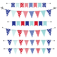 Obraz premium banner, bunting or flags in red white and blue patriotic colors
