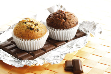 Muffins auf Schokolade