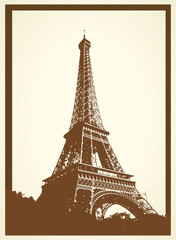 France famous landmark postcard