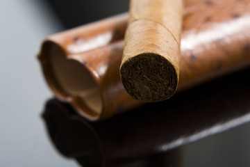 Zigarre auf Etui , close-up