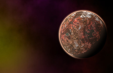 red planet on cosmos stars backgrounds