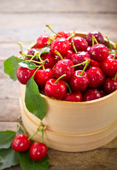 Fresh red cherries