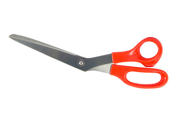 Red scissors isolated on a white background