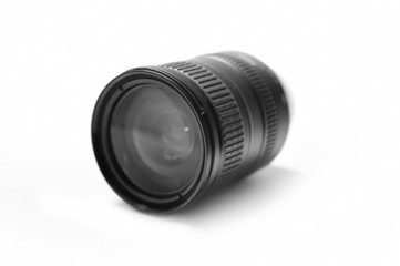 Digital zoom camera lens isolated on white background
