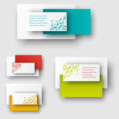 Vector banners and squares. Color set mosaic