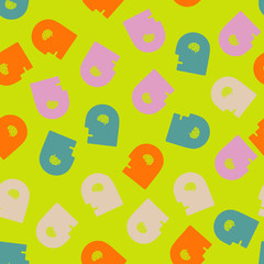 seamless background: brain, head, face