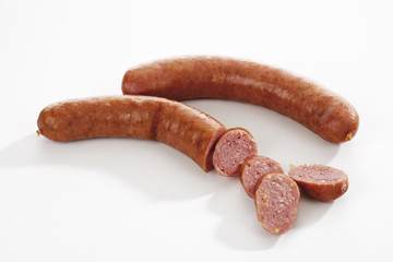 Zwei Hackfleisch Wurst, Scheiben