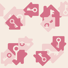seamless background, home, house, building, key