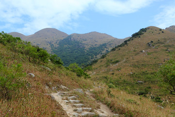 Stone path in the mountains