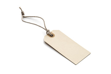 Blank tag tied with brown string