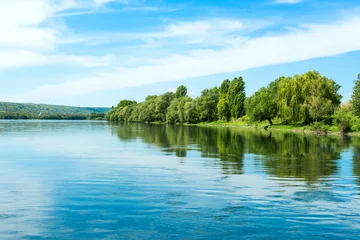 Deurstickers spring landscape of the Dniester River © ksena32