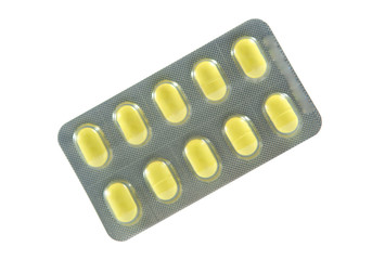 Yellow tablet in blister pack