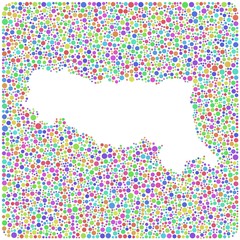 Decorative Map of Emilia Romagna -Italy -
