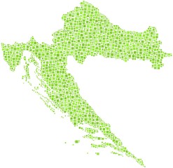Decorative map of Croatia - Europe -