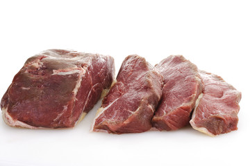 Geschnittenen rohen Rumpsteak